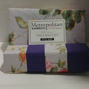 Metropolitan Bamboo Purple Floral Full Size Sheets